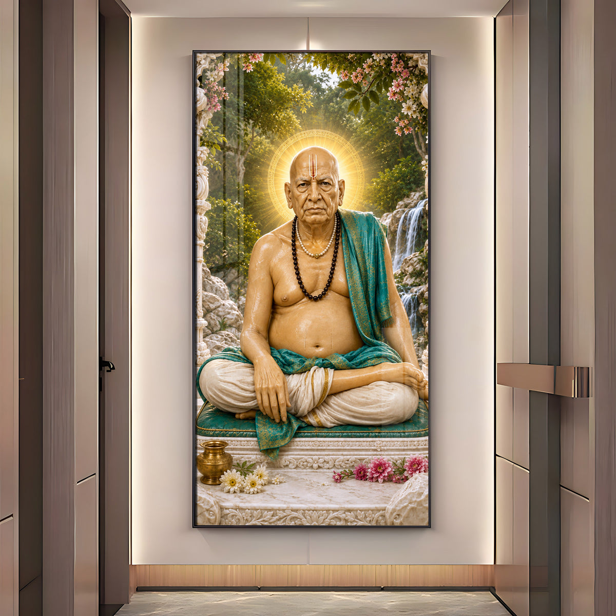 Samarth Maharaj Meditating Premium Acrylic Vertical Wall Art