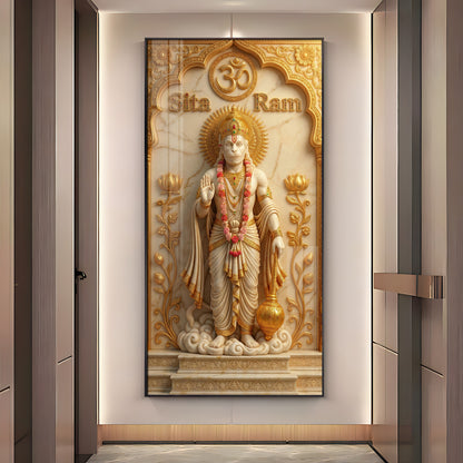 Lord Hanuman's Premium Acrylic Vertical Wall Art