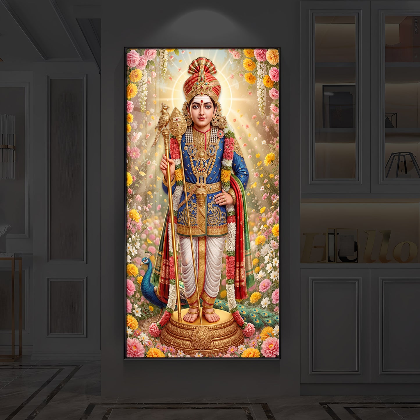 Murugan Ji Modern Luxury Backlight Vertical Wall Art