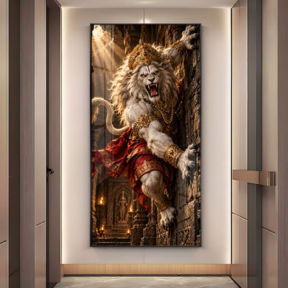 Bhagwan Narsimha Premium Acrylic Vertical Wall Art