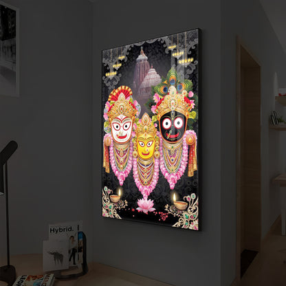 Lord Jagannath Modern Luxury Backlight Vertical Wall Art