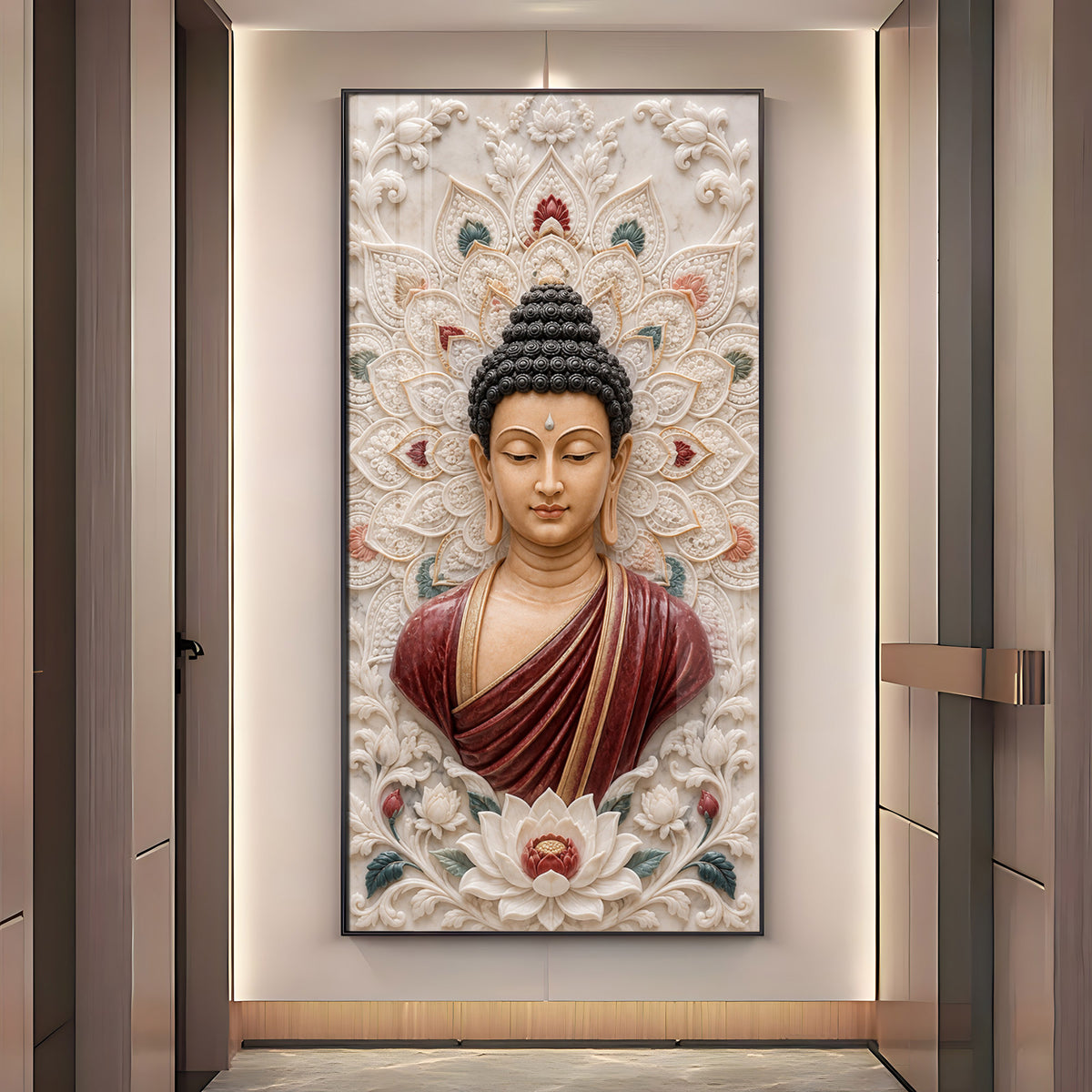 Meditation Buddha Premium Acrylic Vertical Wall Art