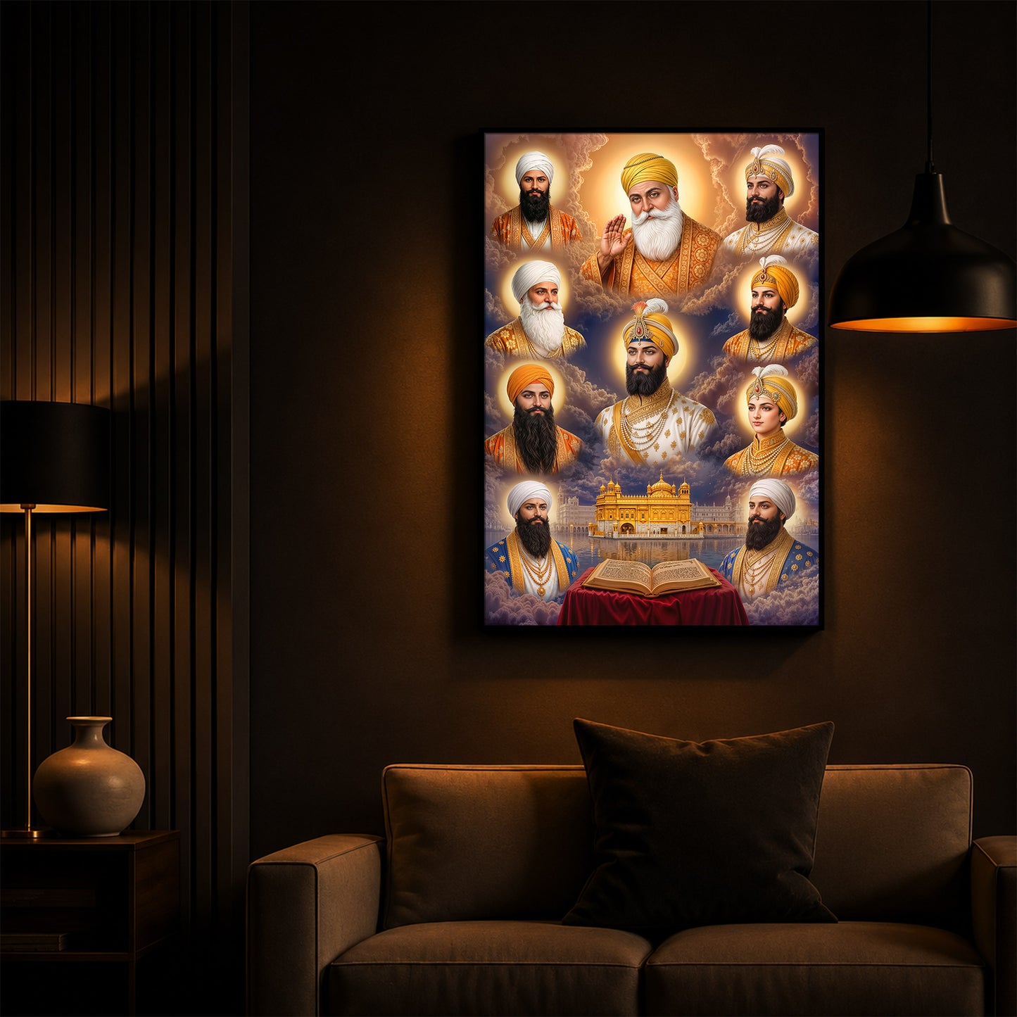 Guru's Essence Modern Luxury Backlight Vertical Wall Art