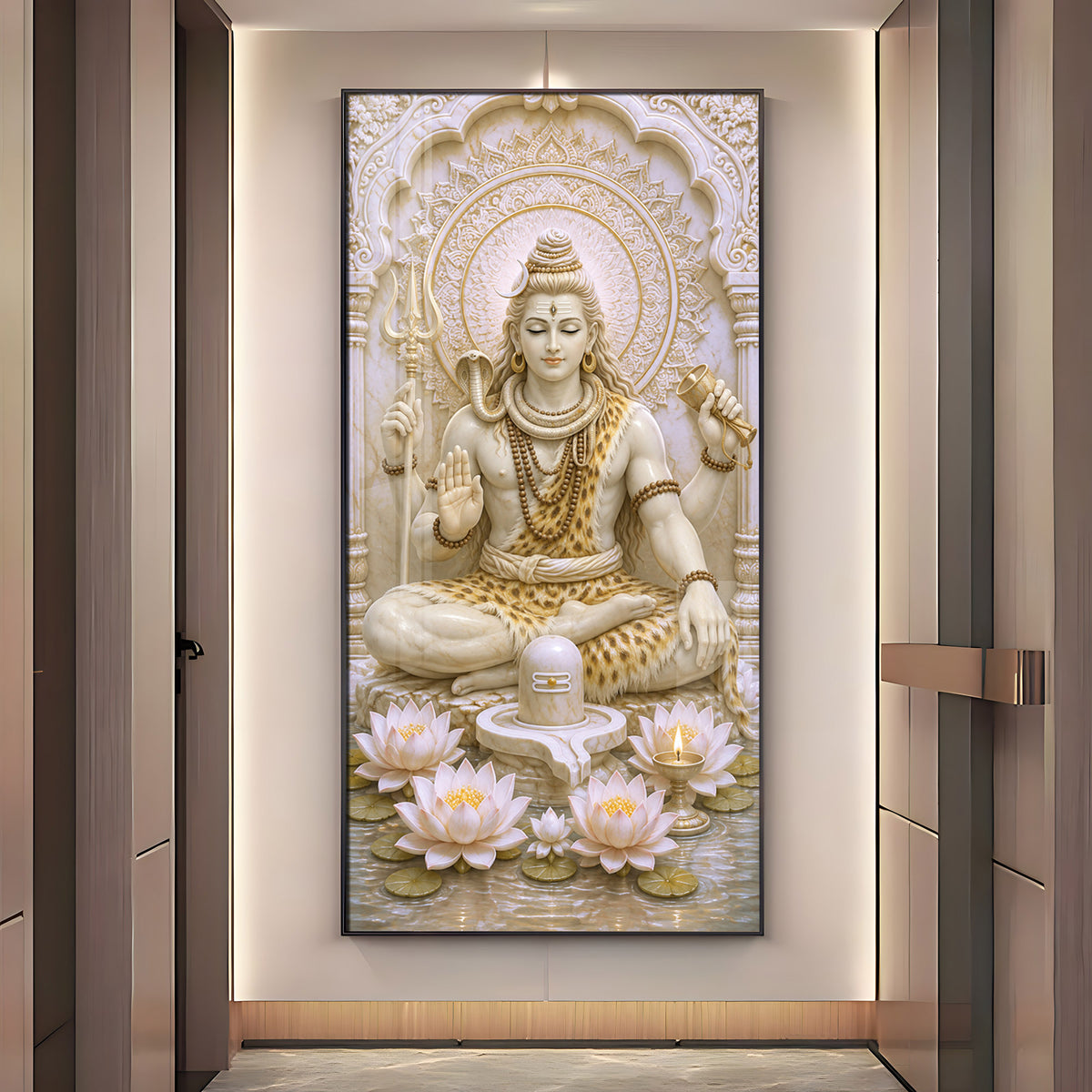 Meditating Shiva Premium Acrylic Vertical Wall Art