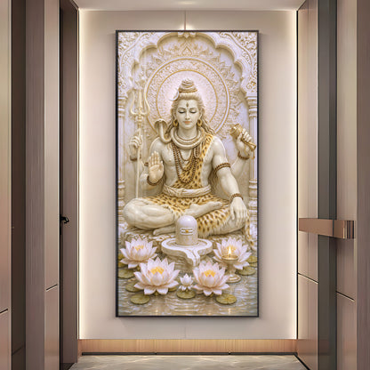 Meditating Shiva Premium Acrylic Vertical Wall Art