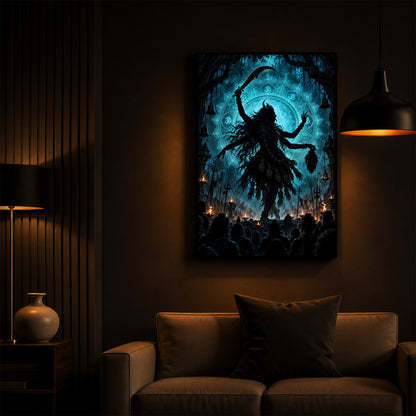Maa Mahakali Modern Luxury Backlight Vertical Wall Art
