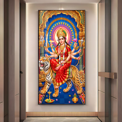 Goddess Durga Divine Premium Acrylic Vertical Wall Art