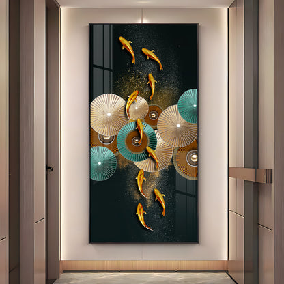 Serene Koi Fish Premium Acrylic Vertical Wall Art