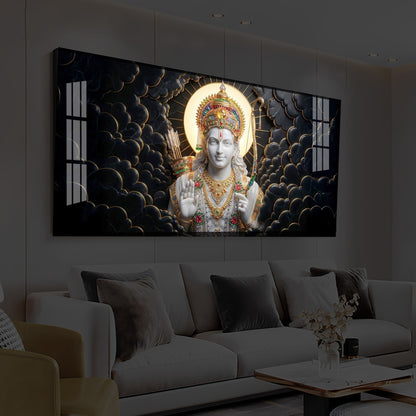 Lord Ram Modern Luxury Backlight Horizontal Wall Art