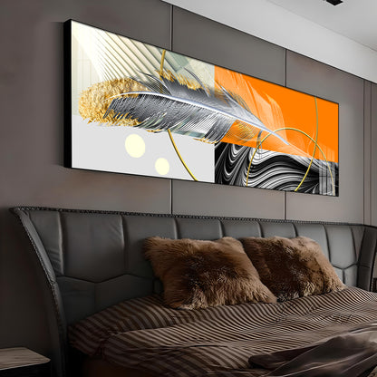 Feather Glow Delight Premium Acrylic Horizontal Wall Art