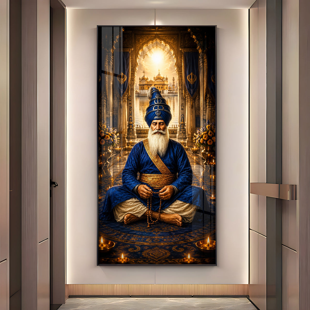 Divine Baba Deep Singh Ji Premium Acrylic Vertical Wall Art