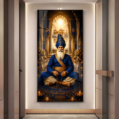 Divine Baba Deep Singh Ji Premium Acrylic Vertical Wall Art