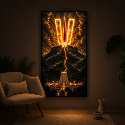 Spiritual Balaji Tilak Modern Luxury Backlight Vertical Wall Art
