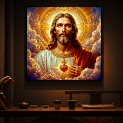 Lord Jesus Modern Luxury Backlight Square Wall Art