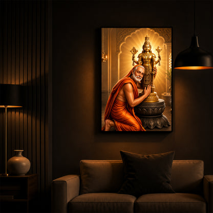 Guru Rayaru Modern Luxury Backlight Vertical Wall Art