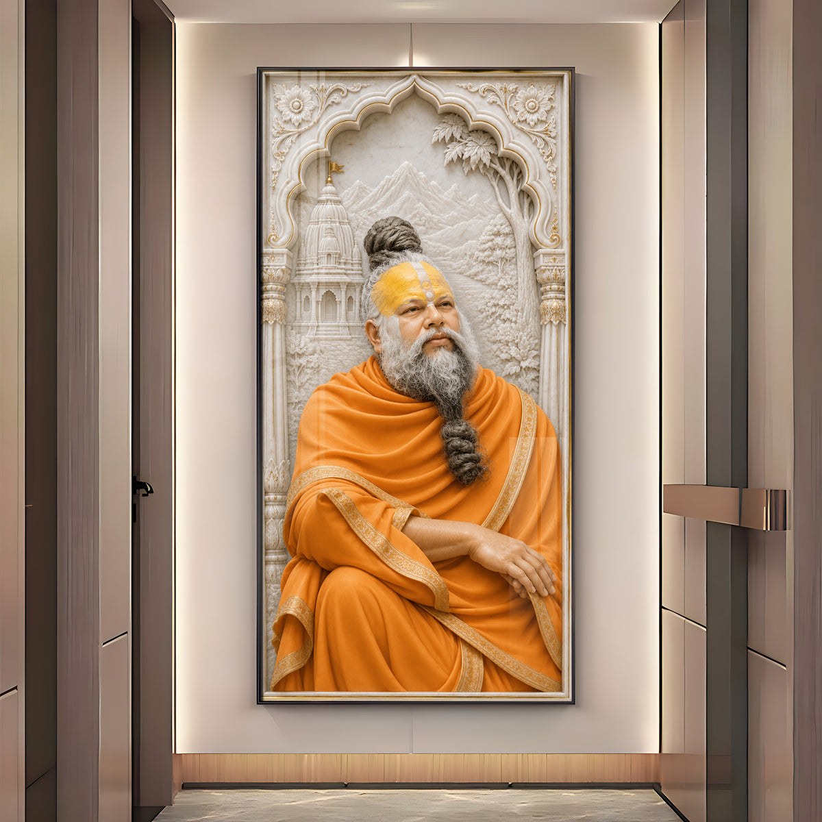Sant Shri Premanand Ji Maharaj Premium Acrylic Vertical Wall Art