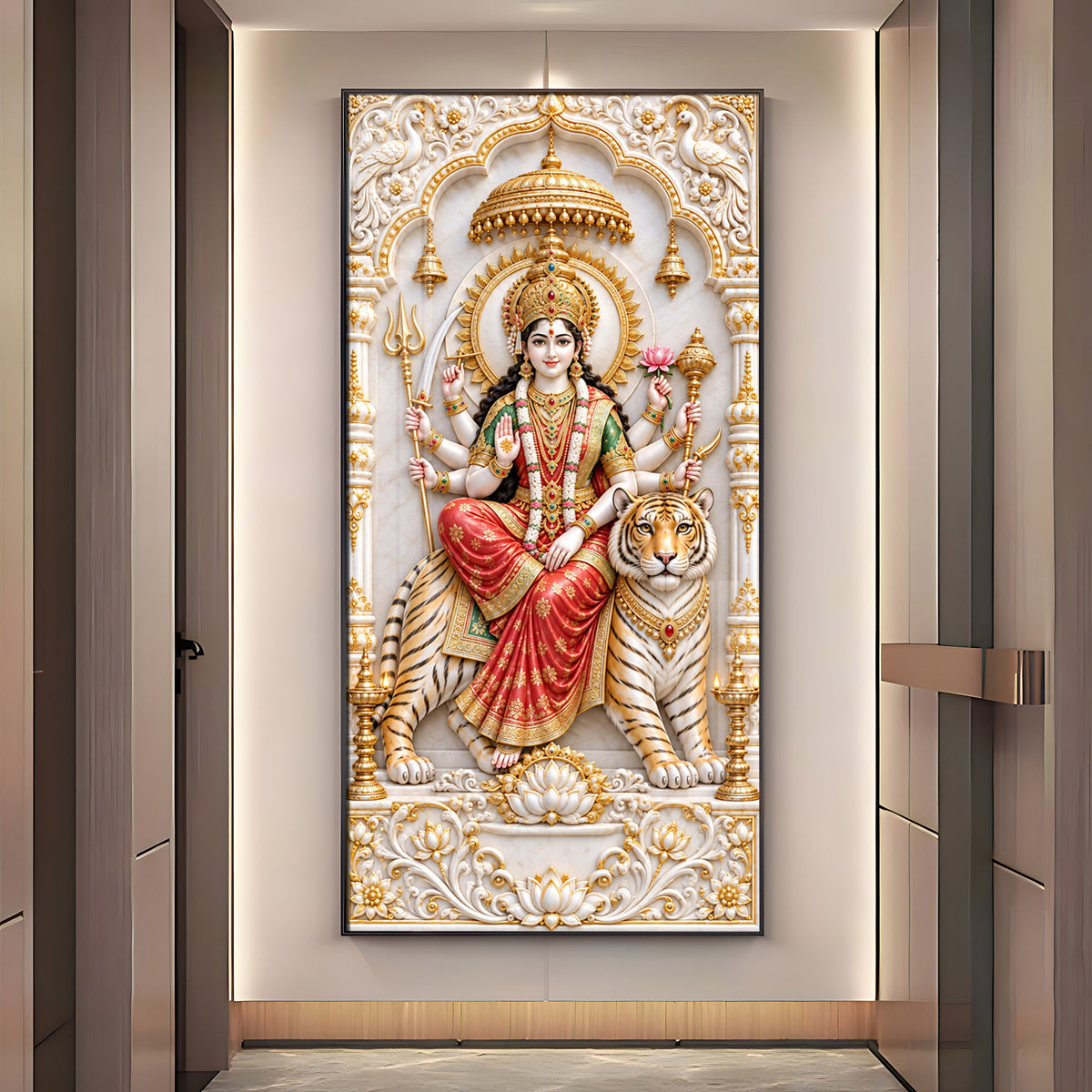 Royal Durga Maa Premium Acrylic Vertical Wall Art