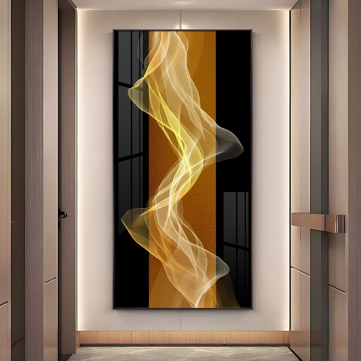Energetic Etheric Waves Premium Acrylic Vertical Wall Art