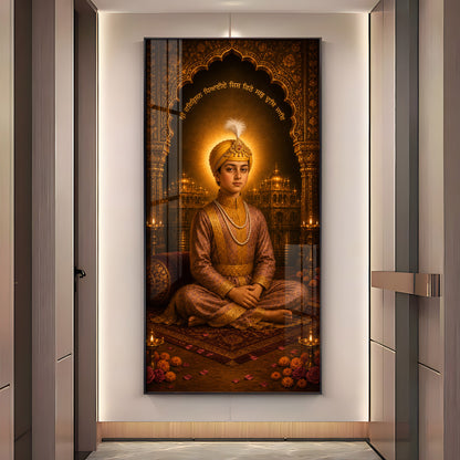 Guru Har Krishan Sahib Ji Premium Acrylic Vertical Wall Art