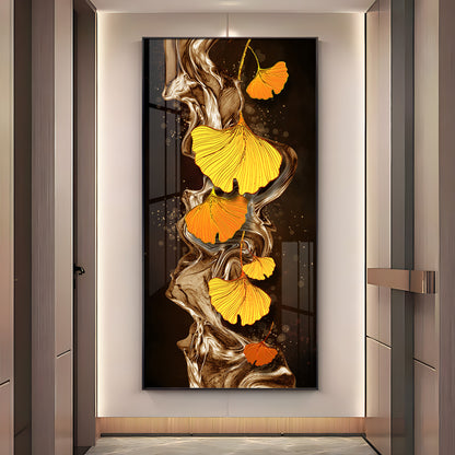 Glittering Ginkgo Premium Acrylic Vertical Wall Art