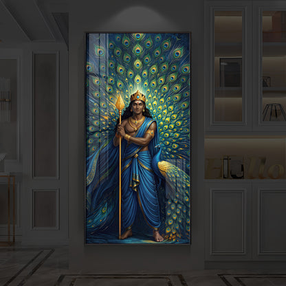 Murugan Bhagwan Ji Modern Luxury Backlight Vertical Wall Art