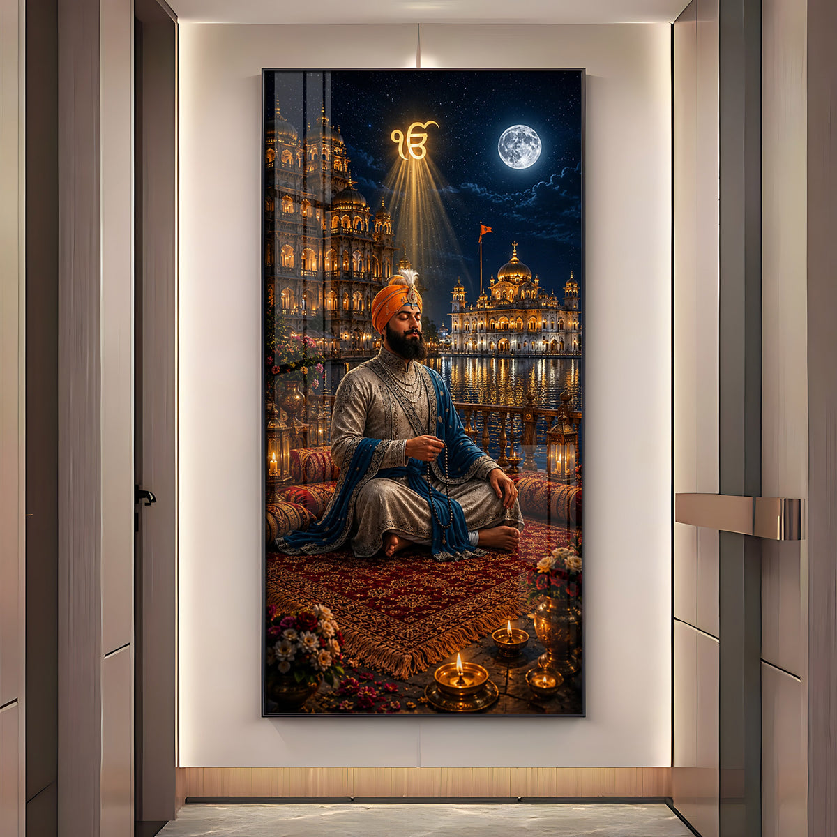Harmandir Sahib Ji Premium Acrylic Vertical Wall Art