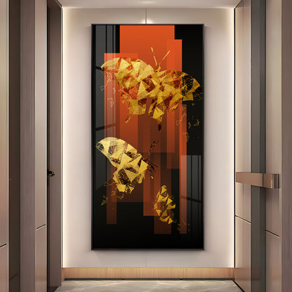 Golden Butterfly Premium Acrylic Vertical Wall Art