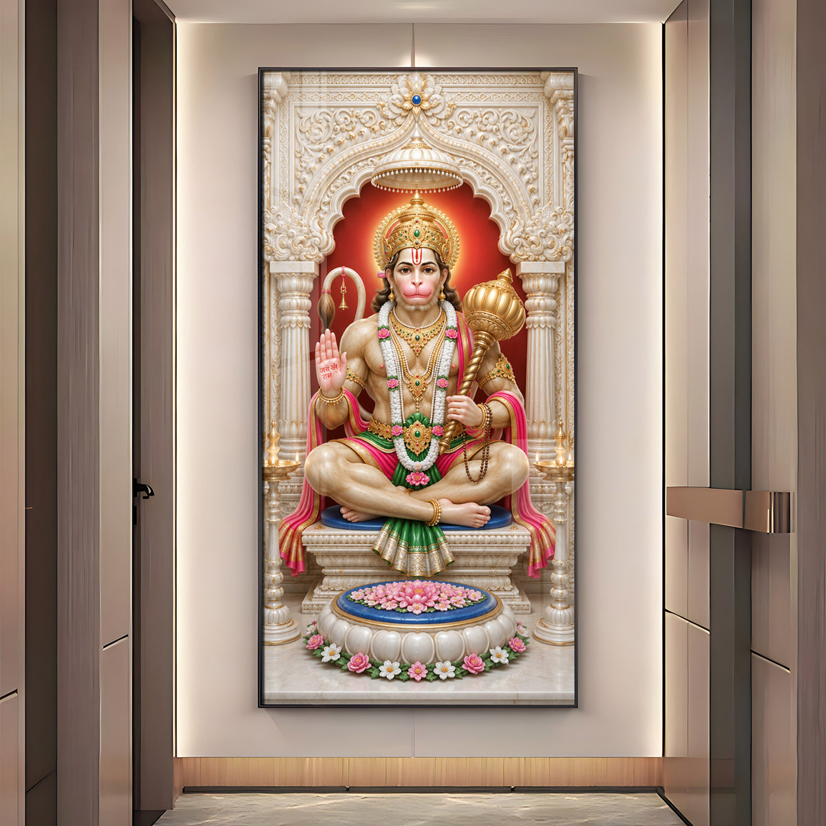 Divine Hanuman Ji Premium Acrylic Vertical Wall Art