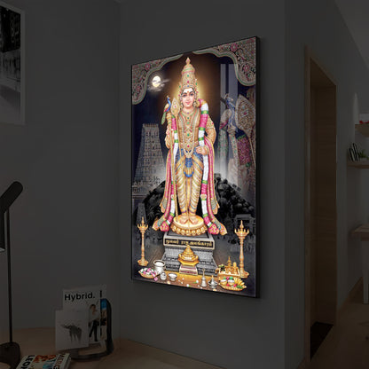 Lord Kartikeya Modern Luxury Backlight Vertical Wall Art