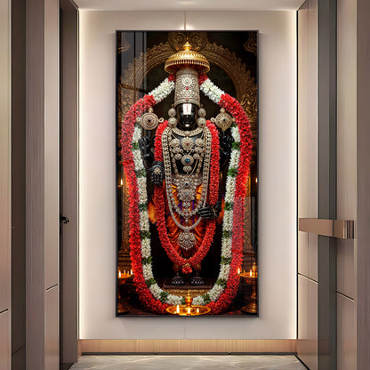 Lord Tirupati Balaji Premium Acrylic Vertical Wall Art