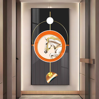 Horse Golden Ember Premium Acrylic Vertical Wall Art