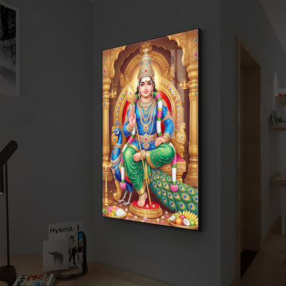 Murugan Bhagwan Modern Luxury Backlight Vertical Wall Art