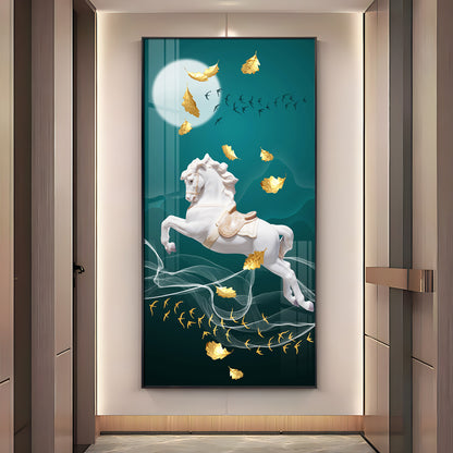 White Horse Premium Acrylic Vertical Wall Art