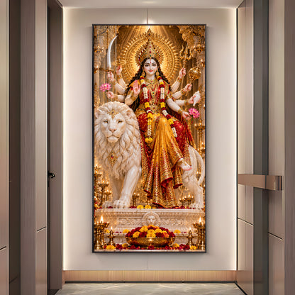 Maa Mahagauri Premium Acrylic Vertical Wall Art