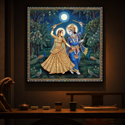 Radha Krishna Definition Of Love Modern Luxury Backlight Square Wall Art
