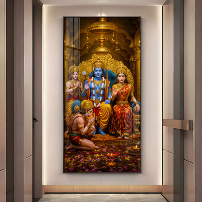 Devotion Of Hanuman Premium Acrylic Vertical Wall Art