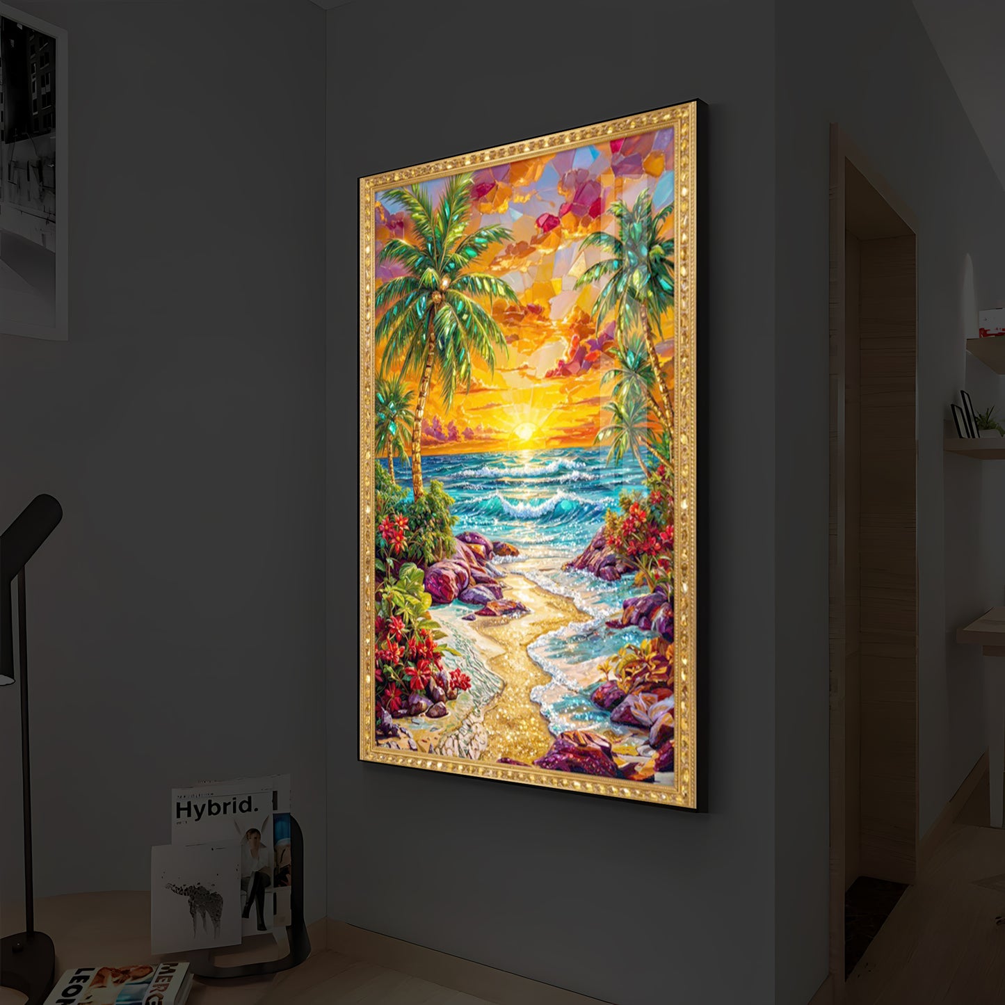 Coastal Bliss Modern Luxury Backlight Vertical Wall Art