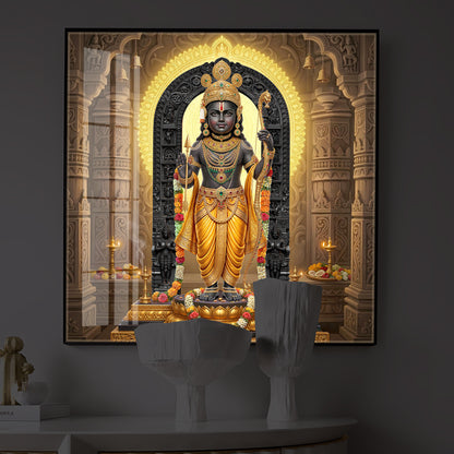 Shree Ram Modern Luxury Backlight Square Wall Art