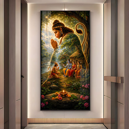Lord Ram Sita Laxman With Hanuman Ji Premium Acrylic Vertical Wall Art