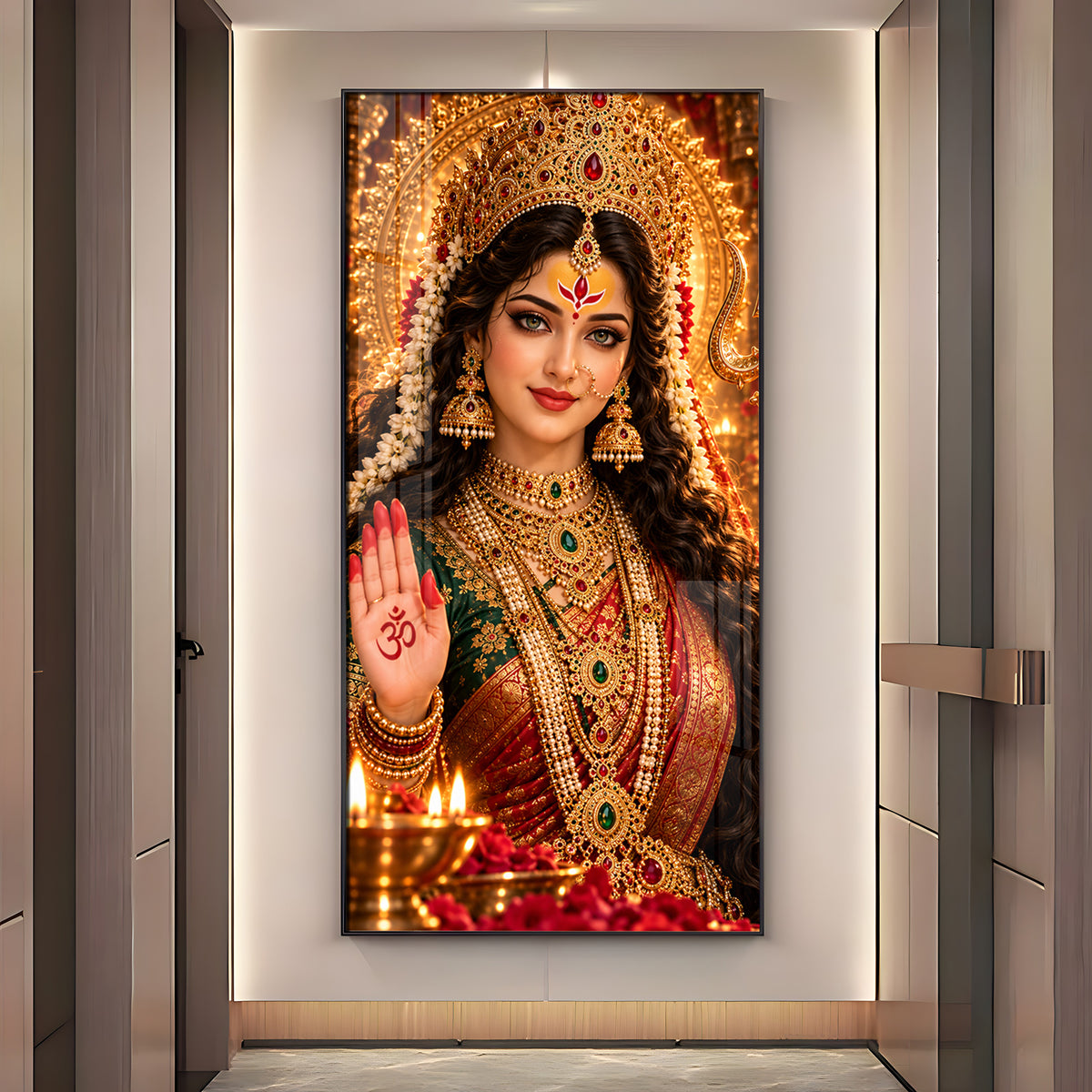 Maa Durga Blessings Premium Acrylic Vertical Wall Art
