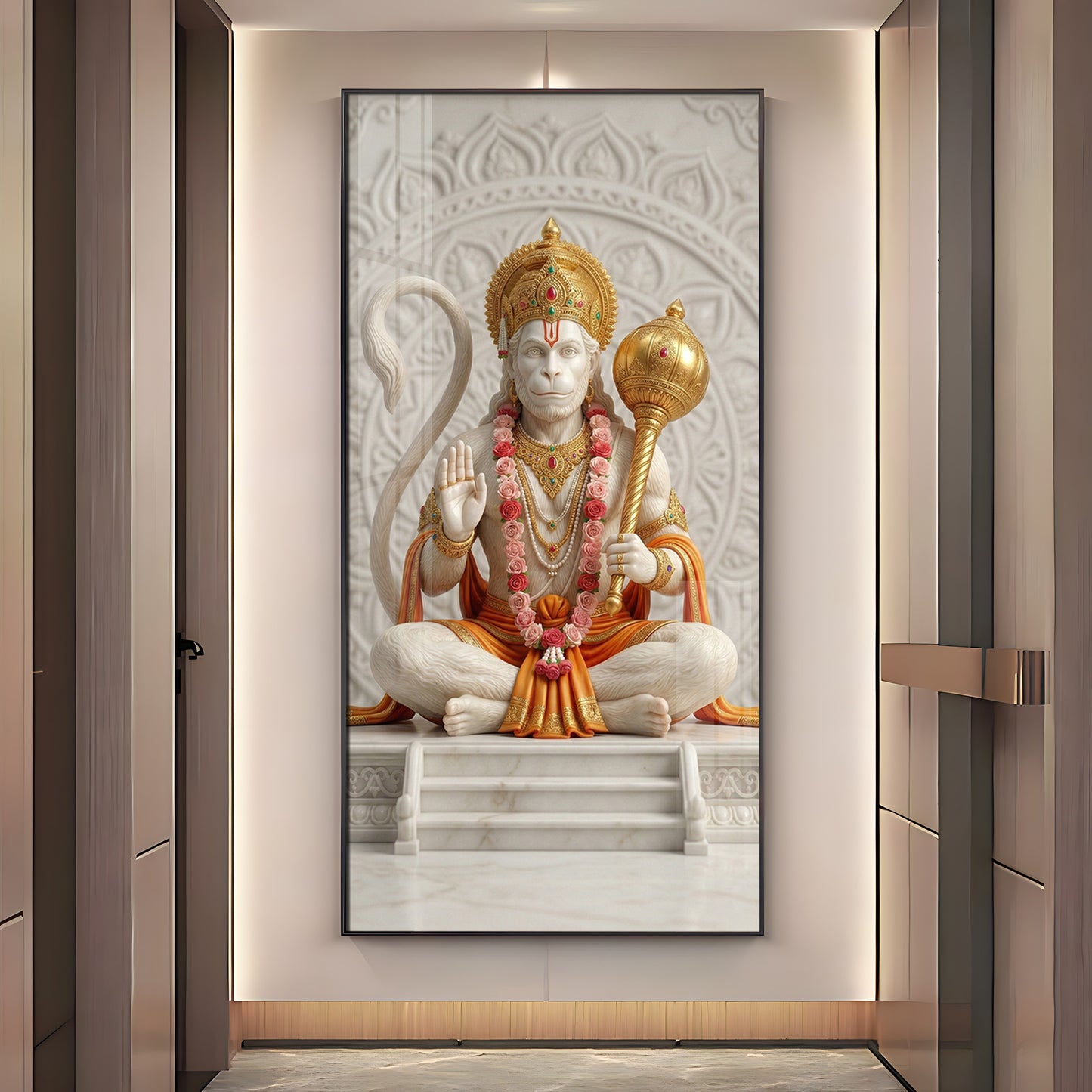 Divine Hanuman Ji Grace Premium Acrylic Vertical Wall Art