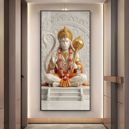 Divine Hanuman Ji Grace Premium Acrylic Vertical Wall Art