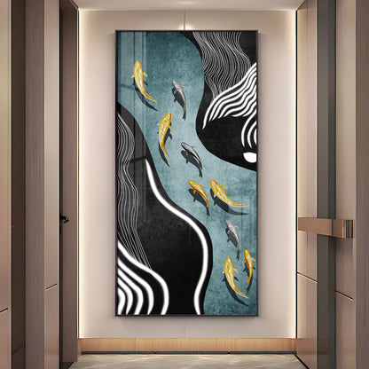 Fish Flow Fusion Premium Acrylic Vertical Wall Art
