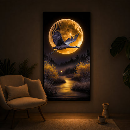Regalia Bird Modern Luxury Backlight Vertical Wall Art