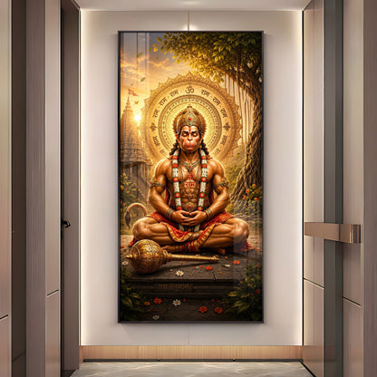 Divine Lord Hanuman's Premium Acrylic Vertical Wall Art