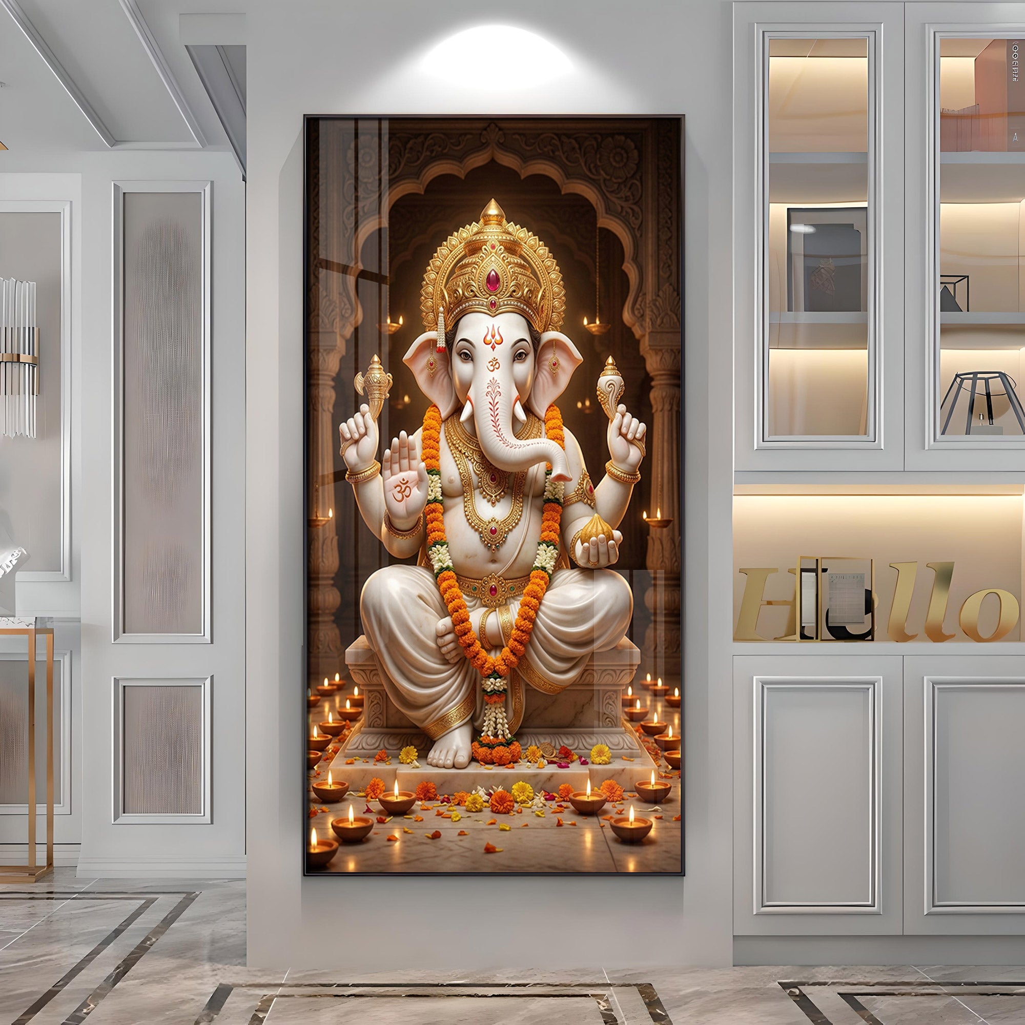 Ganesh Ji Eternal Wisdom Premium Acrylic Vertical Wall Art