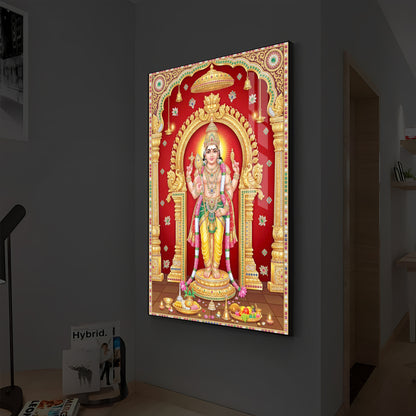 Son of Shiva Lord Murugan Modern Luxury Backlight Vertical Wall Art