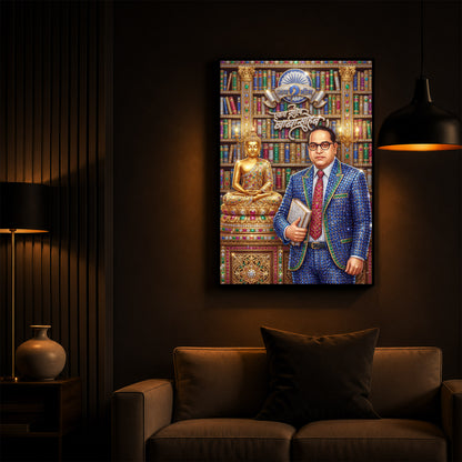 Dr. Bhimrao Ambedkar Ji Modern Luxury Backlight Vertical Wall Art