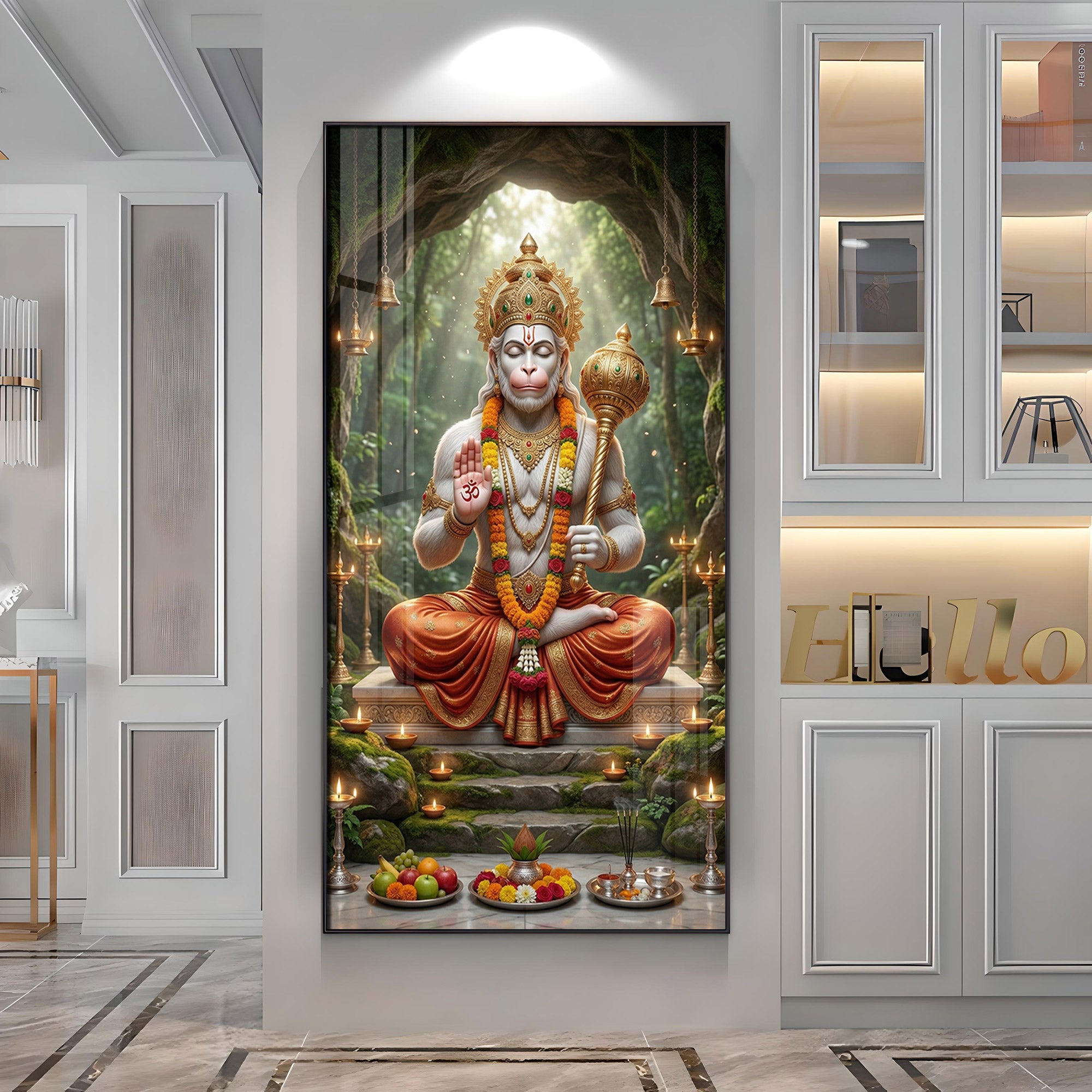 Divine God Hanuman Ji Premium Acrylic Vertical Wall Art
