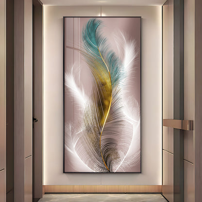Abstract Feather Premium Acrylic Vertical Wall Art